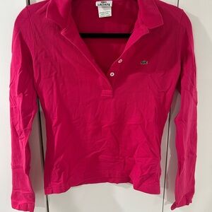 Lacoste Women's Fuchsia Button Down Shirt